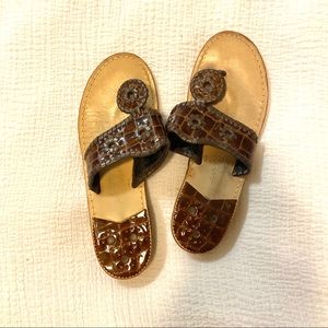 Black crocodile-like Jack Rogers